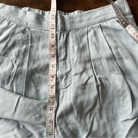 Anthropologie The Korner Blue High Rise Lightweight Pleated Tapered Leg Pant 4 - Picture 11 of 13
